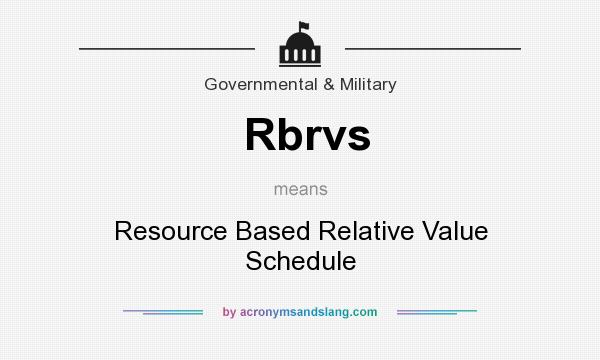 What does Rbrvs mean? It stands for Resource Based Relative Value Schedule