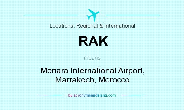 What does RAK mean? It stands for Menara International Airport, Marrakech, Morocco