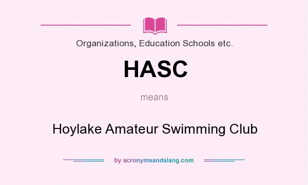 What does HASC mean? It stands for Hoylake Amateur Swimming Club