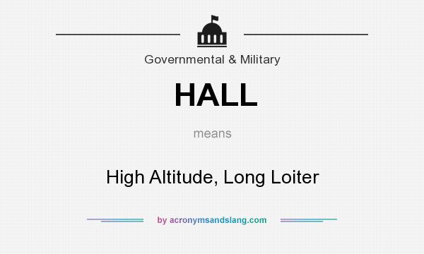 What does HALL mean? It stands for High Altitude, Long Loiter