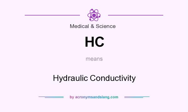 What does HC mean? It stands for Hydraulic Conductivity
