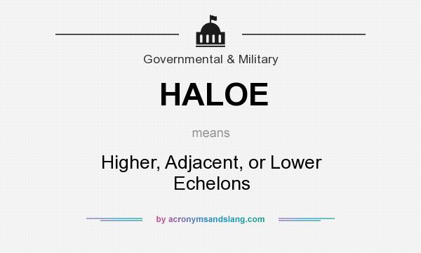 What does HALOE mean? It stands for Higher, Adjacent, or Lower Echelons