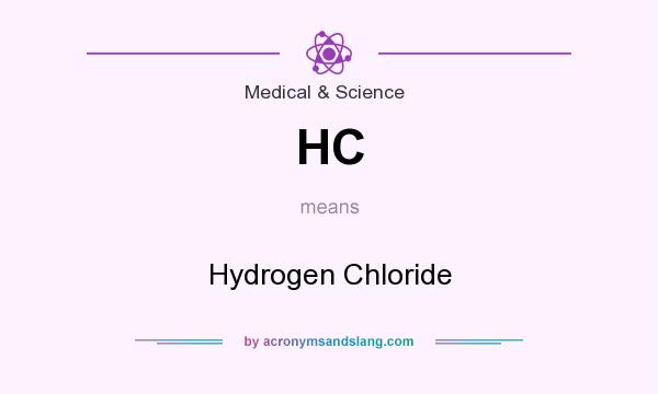 What does HC mean? It stands for Hydrogen Chloride