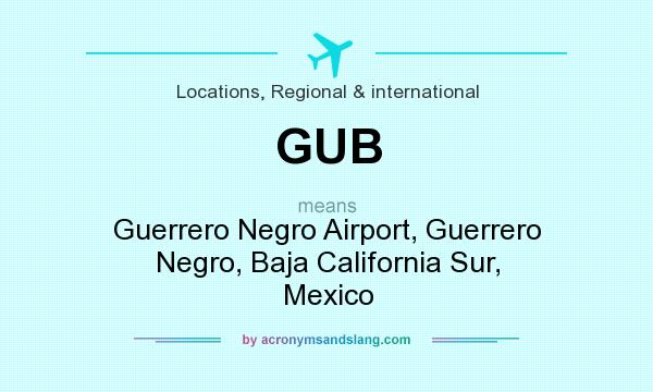 What does GUB mean? It stands for Guerrero Negro Airport, Guerrero Negro, Baja California Sur, Mexico