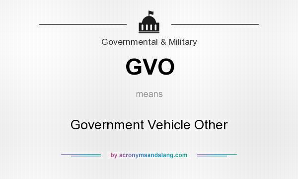 What does GVO mean? It stands for Government Vehicle Other