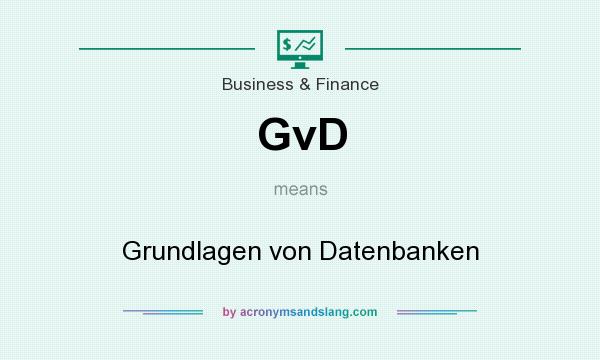 What does GvD mean? It stands for Grundlagen von Datenbanken
