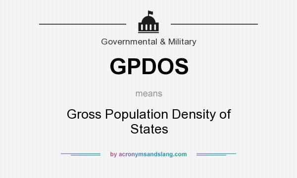 What does GPDOS mean? It stands for Gross Population Density of States
