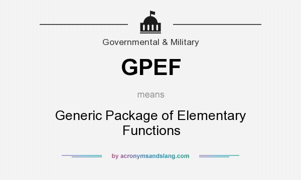 What does GPEF mean? It stands for Generic Package of Elementary Functions