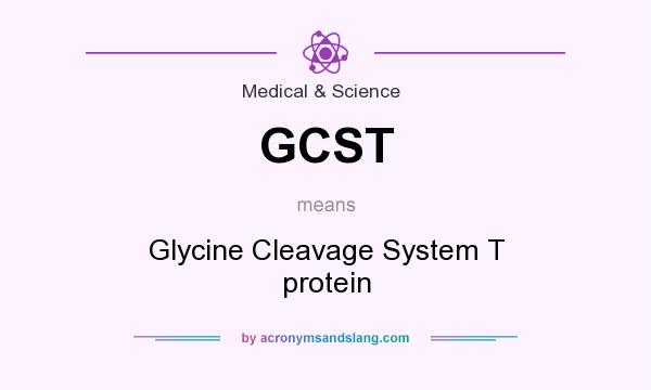 What does GCST mean? It stands for Glycine Cleavage System T protein