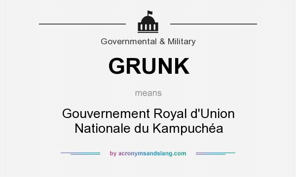 What does GRUNK mean? It stands for Gouvernement Royal d`Union Nationale du Kampuchéa