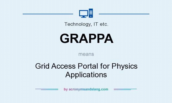 What does GRAPPA mean? It stands for Grid Access Portal for Physics Applications
