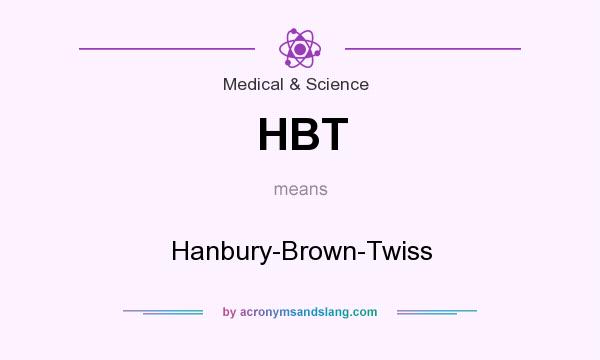 What does HBT mean? It stands for Hanbury-Brown-Twiss