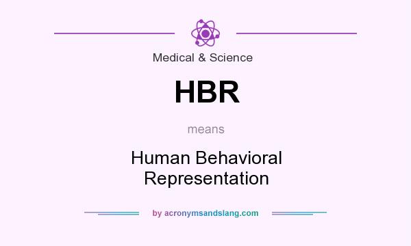 What does HBR mean? It stands for Human Behavioral Representation