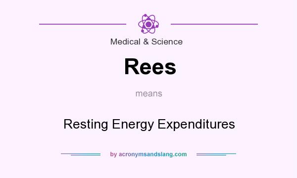 What does Rees mean? It stands for Resting Energy Expenditures