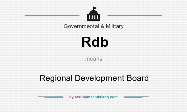 What does Rdb mean? It stands for Regional Development Board