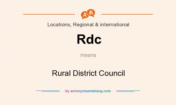 What does Rdc mean? It stands for Rural District Council