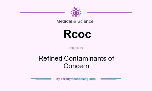 What does Rcoc mean? It stands for Refined Contaminants of Concern