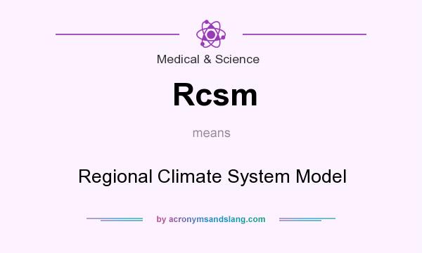 What does Rcsm mean? It stands for Regional Climate System Model