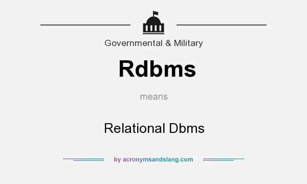 What does Rdbms mean? It stands for Relational Dbms