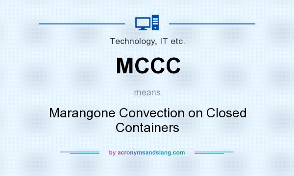 What does MCCC mean? It stands for Marangone Convection on Closed Containers