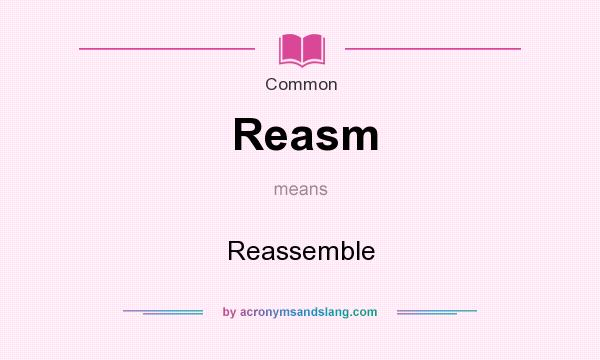 What does Reasm mean? It stands for Reassemble