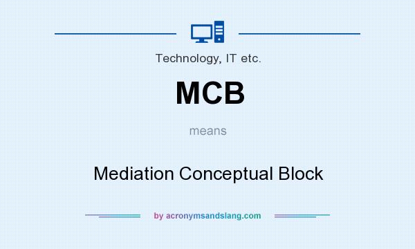 What does MCB mean? It stands for Mediation Conceptual Block