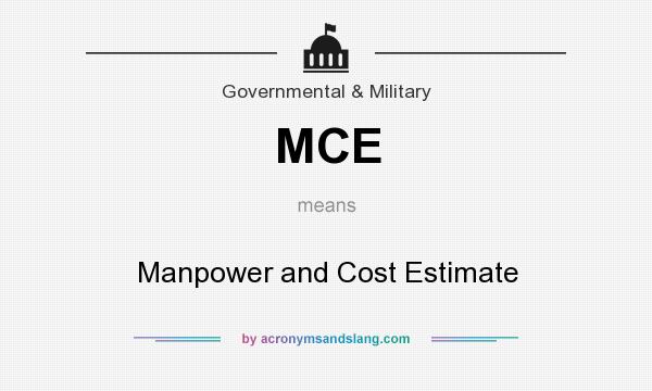What does MCE mean? It stands for Manpower and Cost Estimate