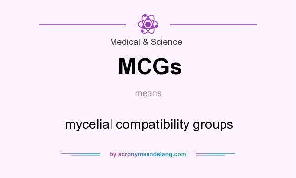 What does MCGs mean? It stands for mycelial compatibility groups