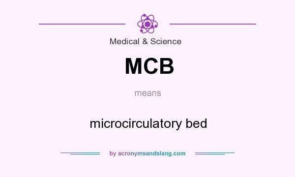 What does MCB mean? It stands for microcirculatory bed