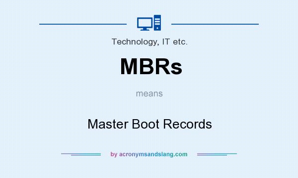 What does MBRs mean? It stands for Master Boot Records