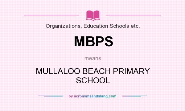 What does MBPS mean? It stands for MULLALOO BEACH PRIMARY SCHOOL