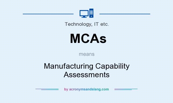 What does MCAs mean? It stands for Manufacturing Capability Assessments