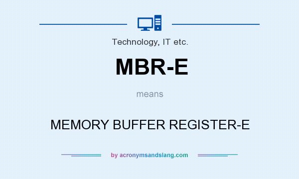 What does MBR-E mean? It stands for MEMORY BUFFER REGISTER-E