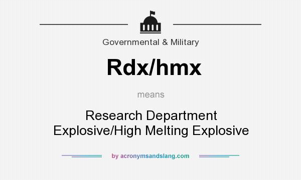 What does Rdx/hmx mean? It stands for Research Department Explosive/High Melting Explosive
