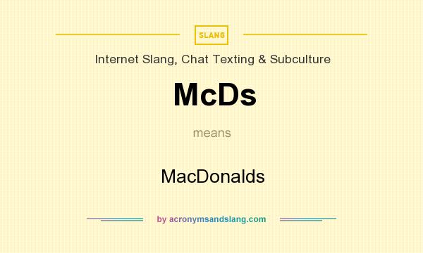 What does McDs mean? It stands for MacDonalds