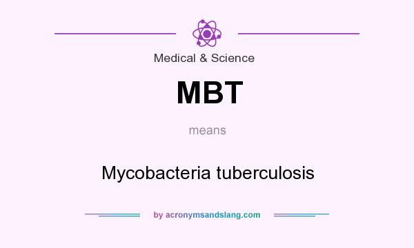 What does MBT mean? It stands for Mycobacteria tuberculosis