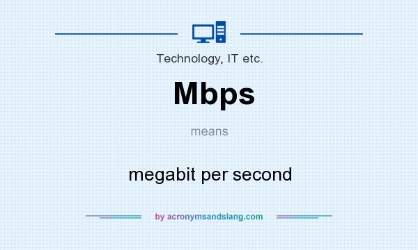 What does Mbps mean? It stands for megabit per second