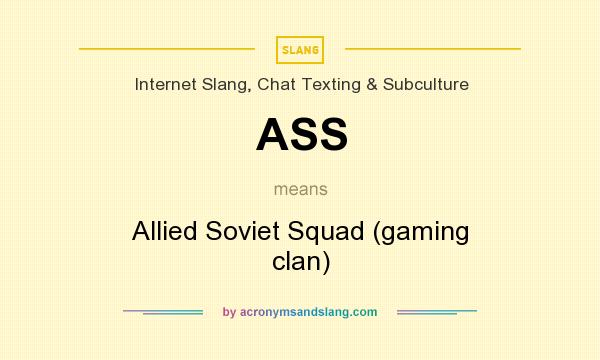 What does ASS mean? It stands for Allied Soviet Squad (gaming clan)