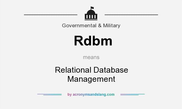 What does Rdbm mean? It stands for Relational Database Management