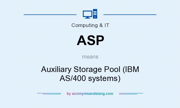 What does ASP mean? It stands for Auxiliary Storage Pool (IBM AS/400 systems)