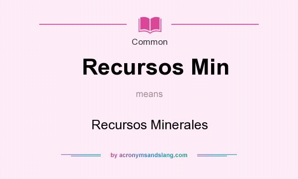 What does Recursos Min mean? It stands for Recursos Minerales