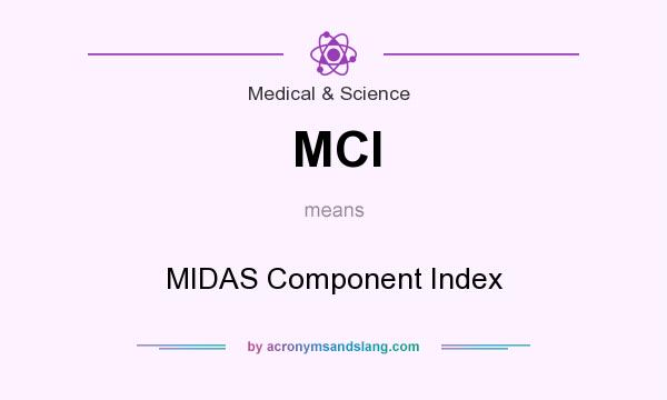 What does MCI mean? It stands for MIDAS Component Index