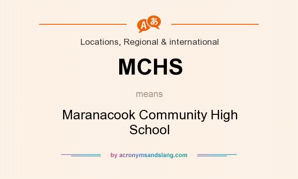 What does MCHS mean? It stands for Maranacook Community High School