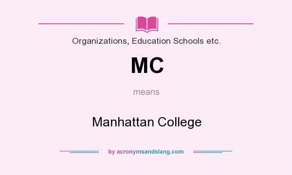 What does MC mean? It stands for Manhattan College