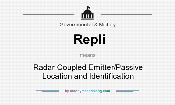 What does Repli mean? It stands for Radar-Coupled Emitter/Passive Location and Identification