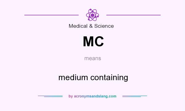 What does MC mean? It stands for medium containing