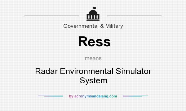 What does Ress mean? It stands for Radar Environmental Simulator System