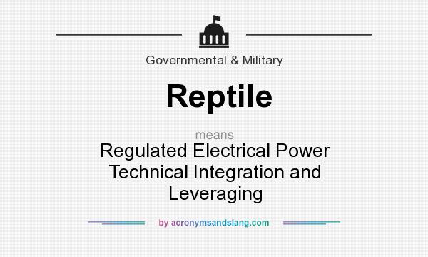 What does Reptile mean? It stands for Regulated Electrical Power Technical Integration and Leveraging