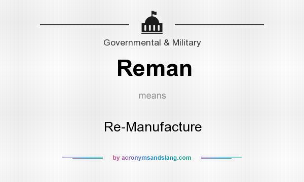 What does Reman mean? It stands for Re-Manufacture