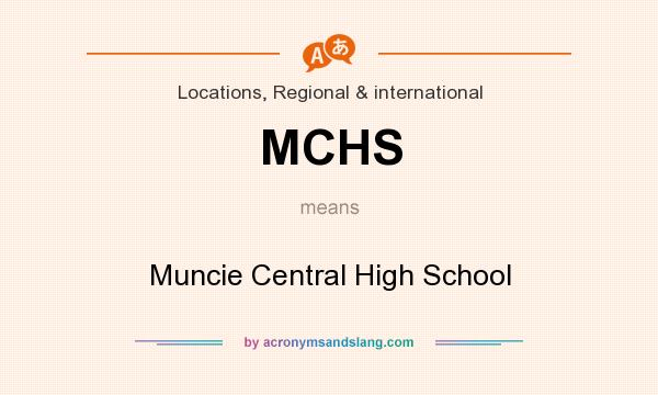 What does MCHS mean? It stands for Muncie Central High School